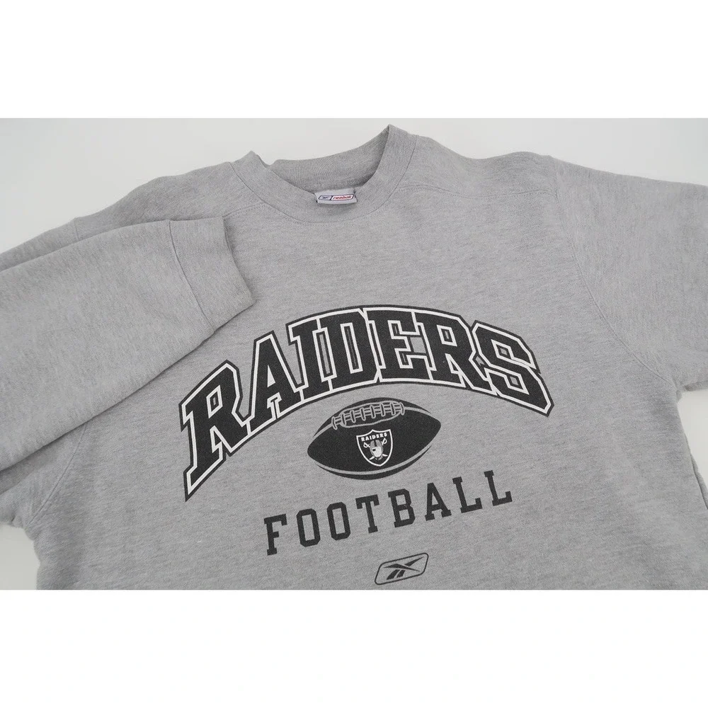 Vintage Oakland Raiders Football Crewneck Sweatshirt Big Logo Mens Medium Tall